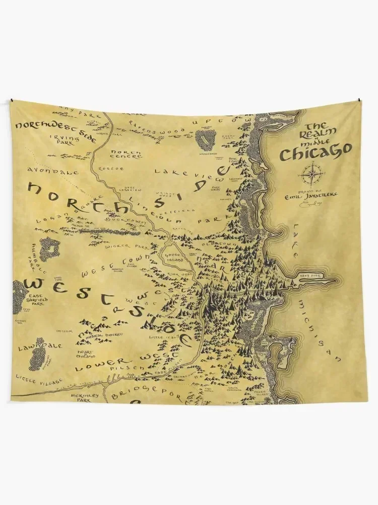 The Realm of Chicago Tapestry Home Supplies Room Decor Korean Style Tapestry