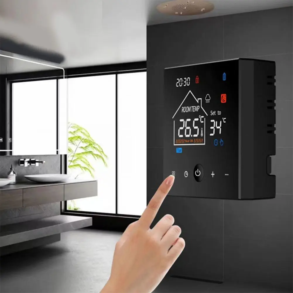 LCD Wall-mounted Boiler Thermostat Programmable Digital Room Temperature Controller With Programming Touch Control Screen