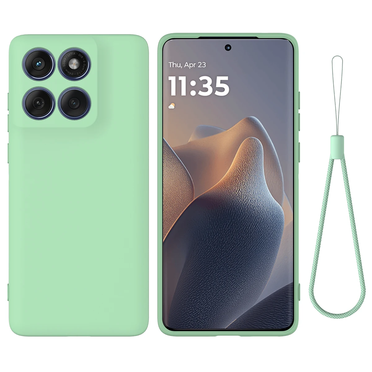 

Shockproof Soft Liquid Silicone Case for Motorola Moto G67 G77 G86, Slim Fleece Protection Phone Cover Lanyard Retail Package