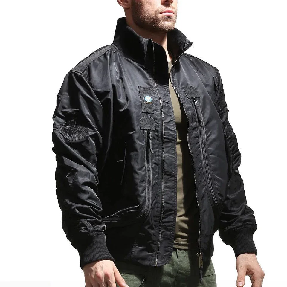 MA1 Bomber Jackets Men Waterproof Pilot Baseball Coat Male Army Air Force Stand-collar Big Pocket Causal Jacket Autumn Spring