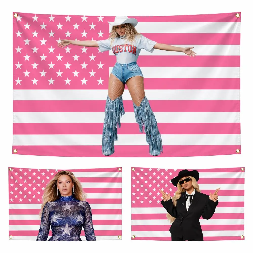 Singer B-Beyonce Flags Personalized Flag Room Dorm Camping Picnic Garage Bar Indoor Outdoor Wall Decor