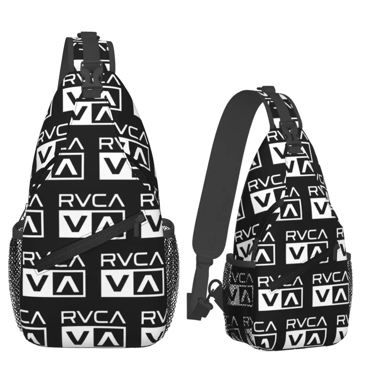 

White Rvca Clothes Chest Bag Men Sling Crossbody Backpack Chest Bag Travel Hiking Daypack Shoulder Bag