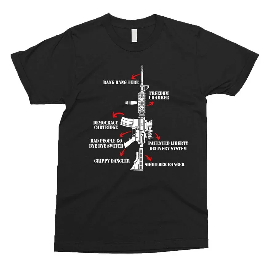 

2nd Amendment Patriotic Pro Gun Pro Constitution AR 15 Patent T-Shirt 100% Cotton O-Neck Summer Short Sleeve Casual Mens T-shirt