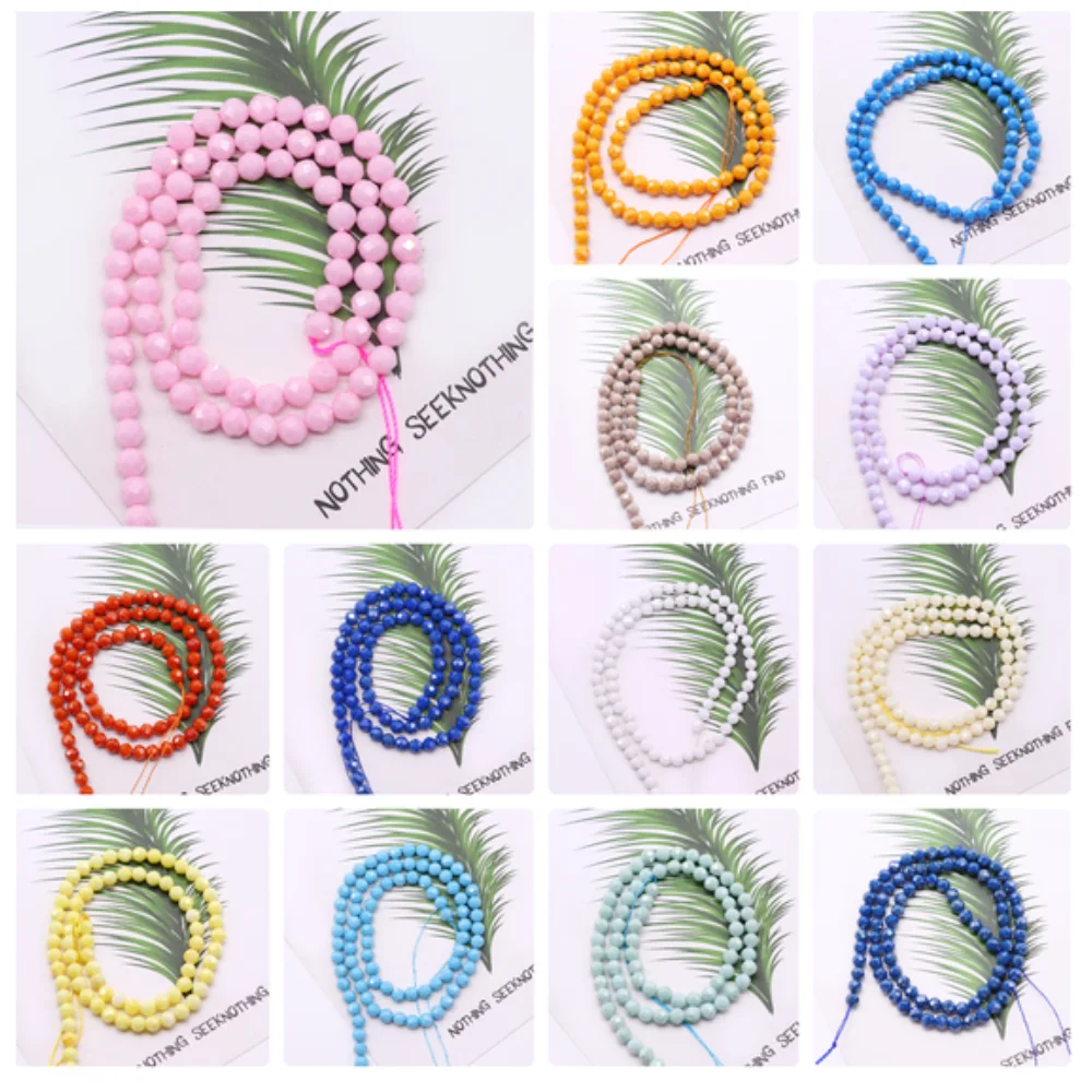 

High Quality Round Beads 2/3/4mm Faceted Multi-color Natural Stone Loose Bead For DIY Necklace Bracelet Jewelry Accessory