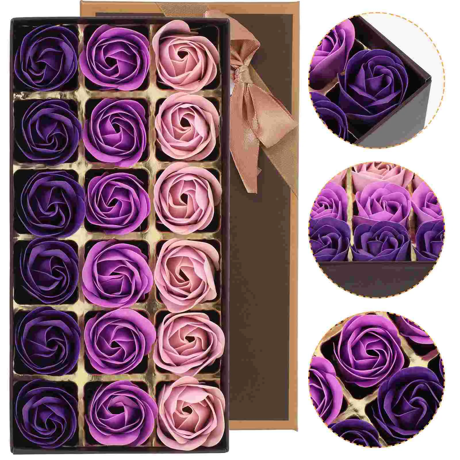 Soap Decor Rose Decoration Valentine\'s Day Gift Flower Adornments Petal 32x32x3cm Home Decors Purple Indoor Adorns Miss