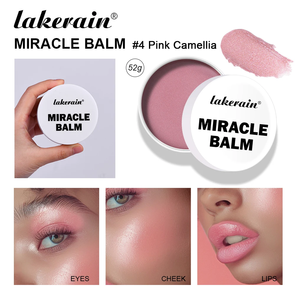 3 In 1 Solid Pearl Blush Cream Monochrome Woman Blush Paste Cheek Ulti-purpose For Eyes Lips Makeup Blush Stick Korean Cosmetics