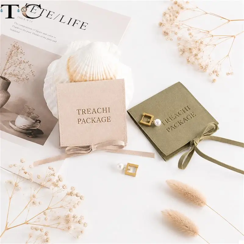 24 PCS Square With Straps Microfiber Fabric Pouches for Storing Rings Earrings and Necklaces Customizable with Your Logo