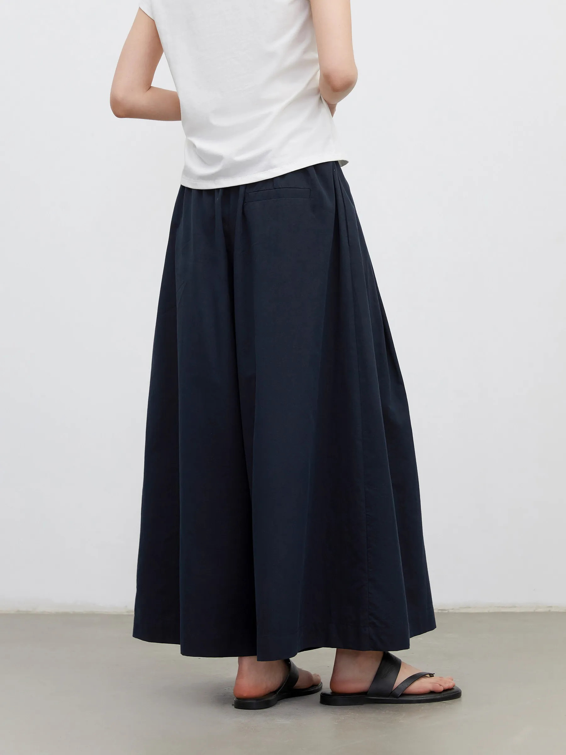 CHIC VEN Korean Women Culottes Solid New Loose Casual High Waisted Three-dimensional Pleated Wide Leg Skirt Pants Summer 2026