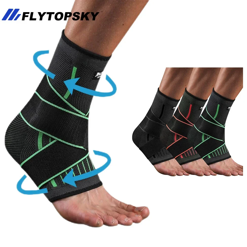 1Pcs Ankle Compression Sleeve with Strap Ankle Support for Sprained, Plantar Fasciitis, Pain Relief Ankle Brace For Man Woman