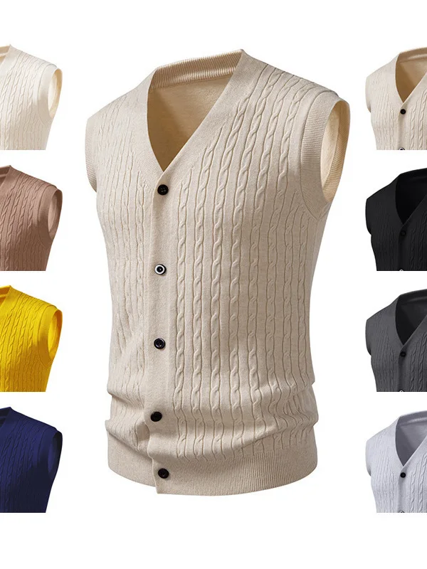 

Faionable V-Ne мужской вязаный жилет, кардиган с атласом, повседневная одежда, модное осенне-зимнее новое поступление, топ M Faion