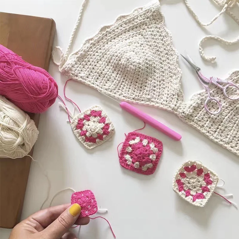 50pcs/box DIY Knitted Pattern Cards Mix Matchs Designs The Granny Square Card Decks  for Beginners Learn Knitting Book VIE LENTE image 4