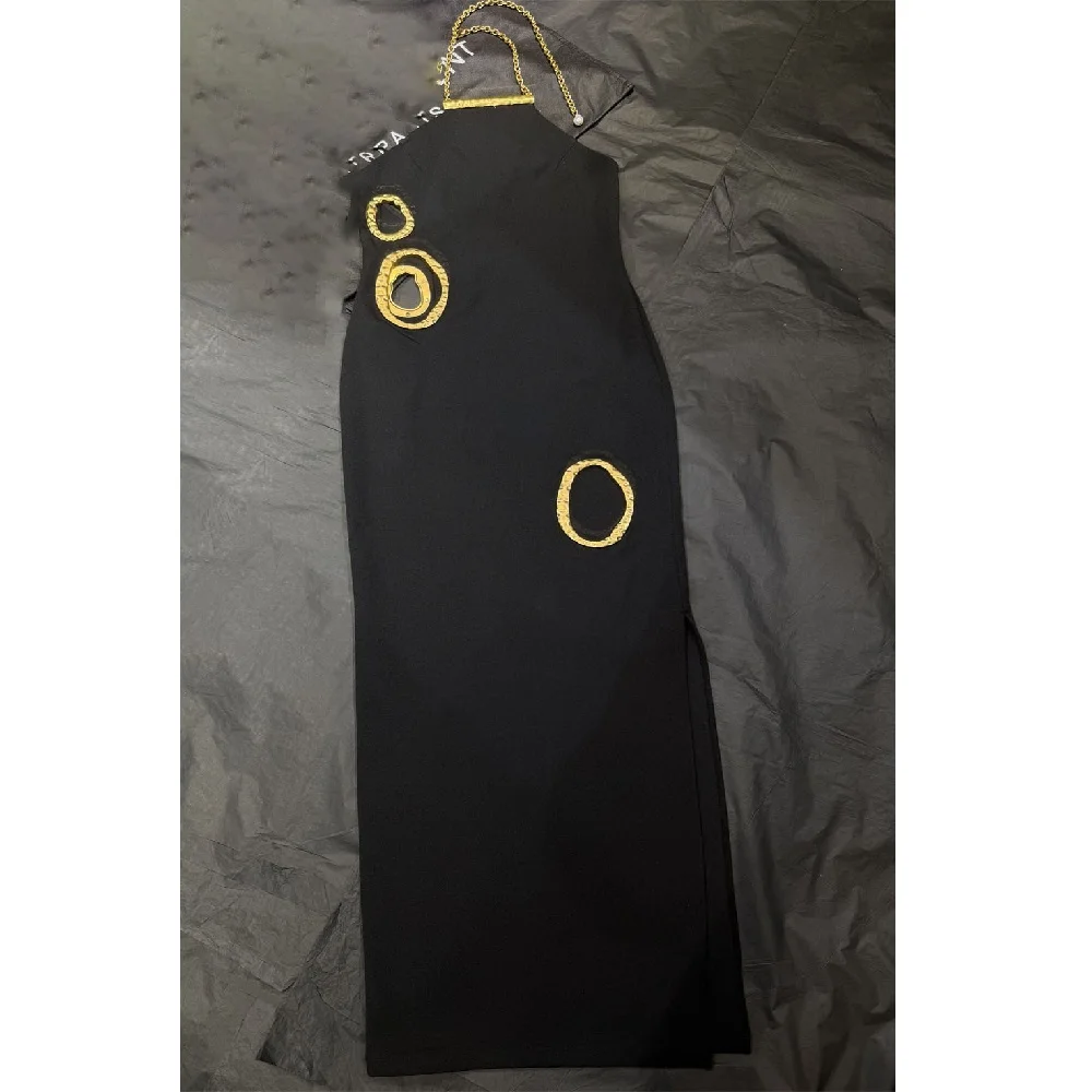 فستان نسائي صيفي موديل 2026 برقبة رسن مع صدرية بإبزيم معدني، فستان ضيق مثير للنساء، حمالة صدر جديدة للحفلات Y2K #3