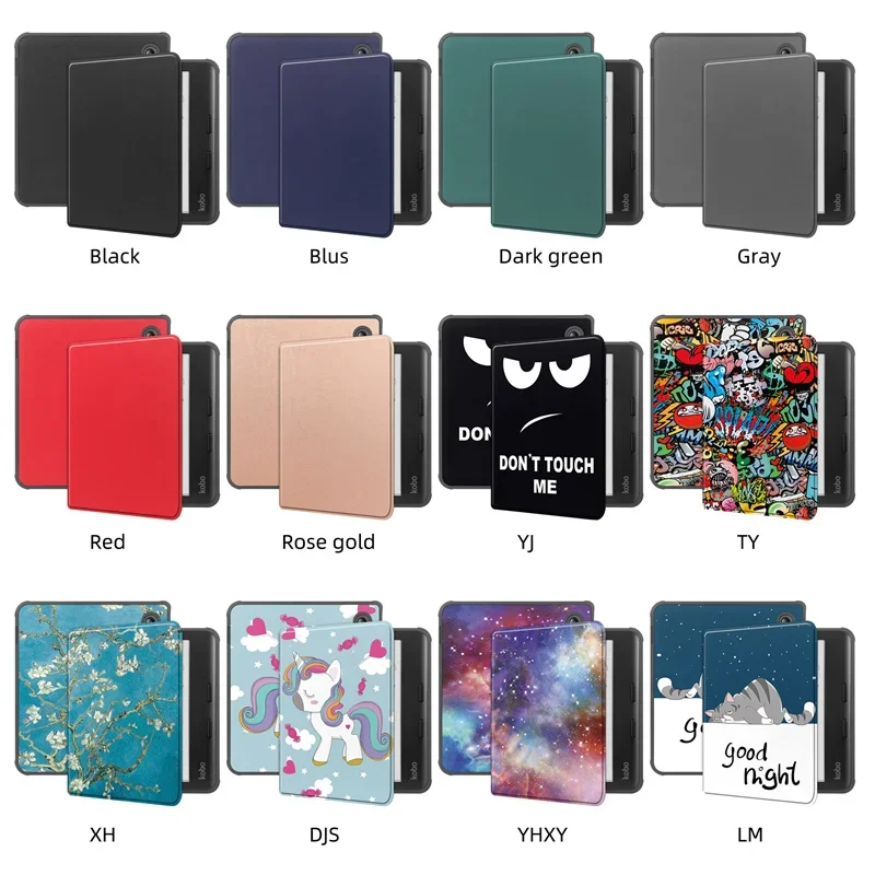 Flip livro funda para kobo libra cor 2024 7 "caso inteligente acordar/sono capa de couro do plutônio para coque kobo libra 2e 2021 tpu capa traseira