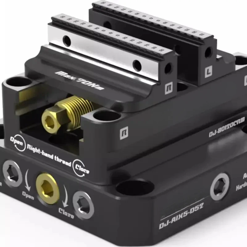 

4-5 Fixture Self-Centering Vise Positive Paired With Zero Point Quick Change Four Axis L-Block Bridge Board DJ-6080H D52