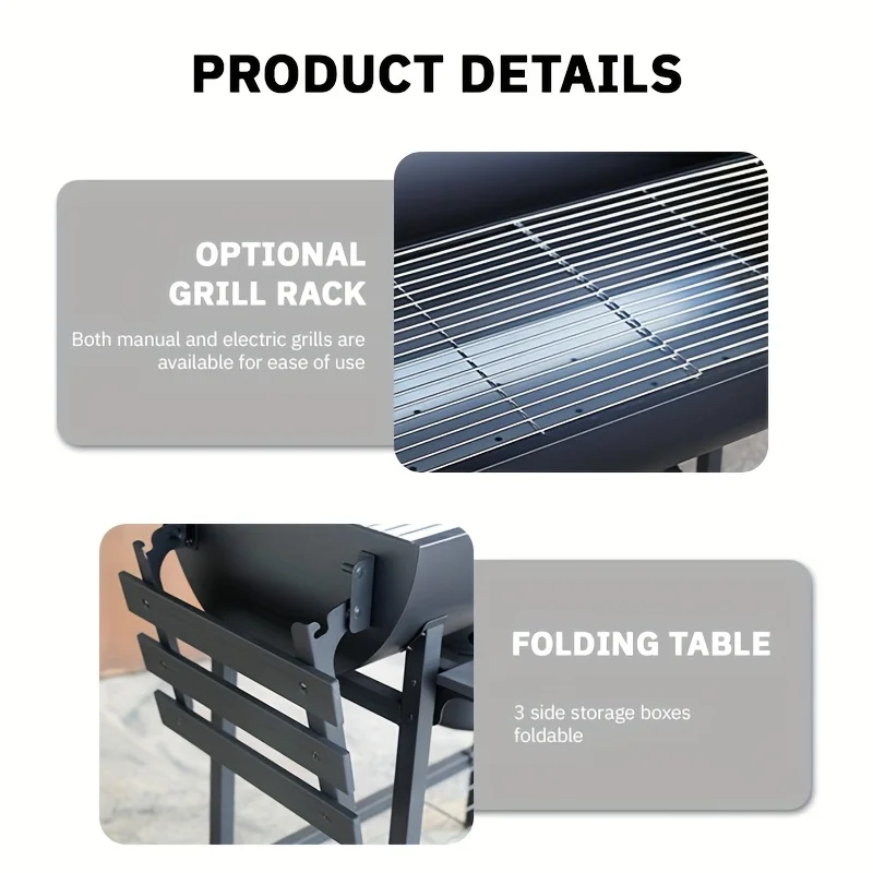 شواية فحم محمولة قابلة للطي من الفولاذ المقاوم للصدأ، مثالية للسفر، شواية في الفناء الخلفي، شواية خارجية، شواية للتخييم، شواية شواء #2