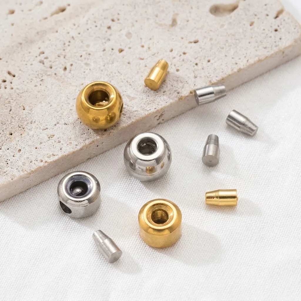 10Pcs Stainless Steel Tube Stopper Positioning Spacer Bead Crimp End Beads for DIY Bracelets Necklaces Jewelry Making Supplies