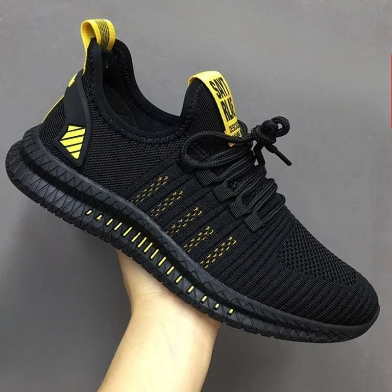 

Men Lightweight Breathable Running Shoes Outdoor Non Slip Lace Up Sneakers Fashion Flexible Tennis Athletic Trainers
