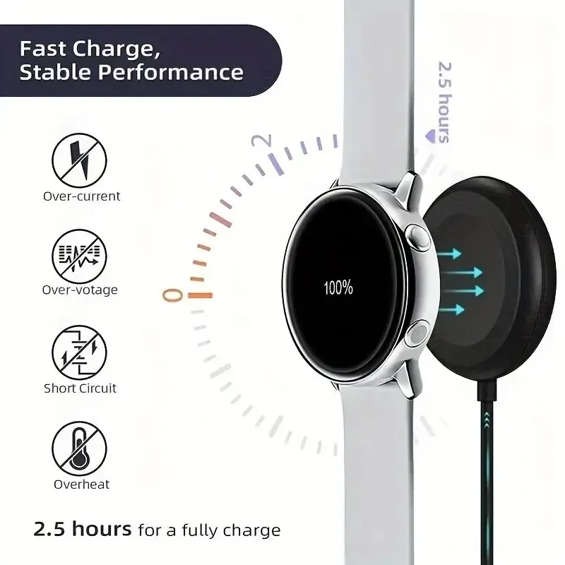 Magnetic Watch Wireless Charger For Samsung Galaxy Watch 8/7/6/5pro/5/4/3 Active 2 Portable USB Cable Fast Charging Dock Station