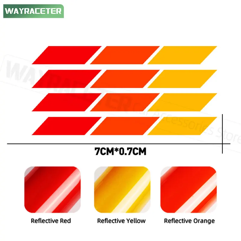 Reflective Tri Color Sticker For Toyota Camry RAV4 Supra Yaris CHR Corolla Land Cruiser Prado FJ 4Runner Tacoma Tundra Hilux 86