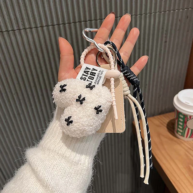 

1 шт., мультяшный плюшевый бант с подвеской в виде любви, брелки для женщин, сумка Y2k, подвесные ювелирные изделия, подарочные украшения, аксессуары