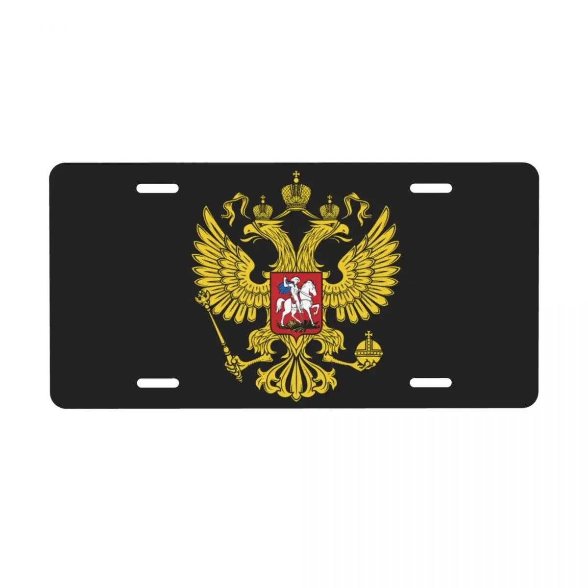 Coat Of Arms Of Russia License Plate Cover Custom Russian national pride Decoration Vanity Tag Aluminum Metal License Plate Sign