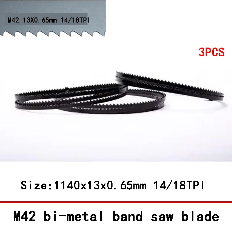

3Pcs M42 Bi-Metal Portable Band Saw Blade Cutting Band Saw Blade 1140mm for Makita T-05608 1140 13 0.65mm 14/18 TPI