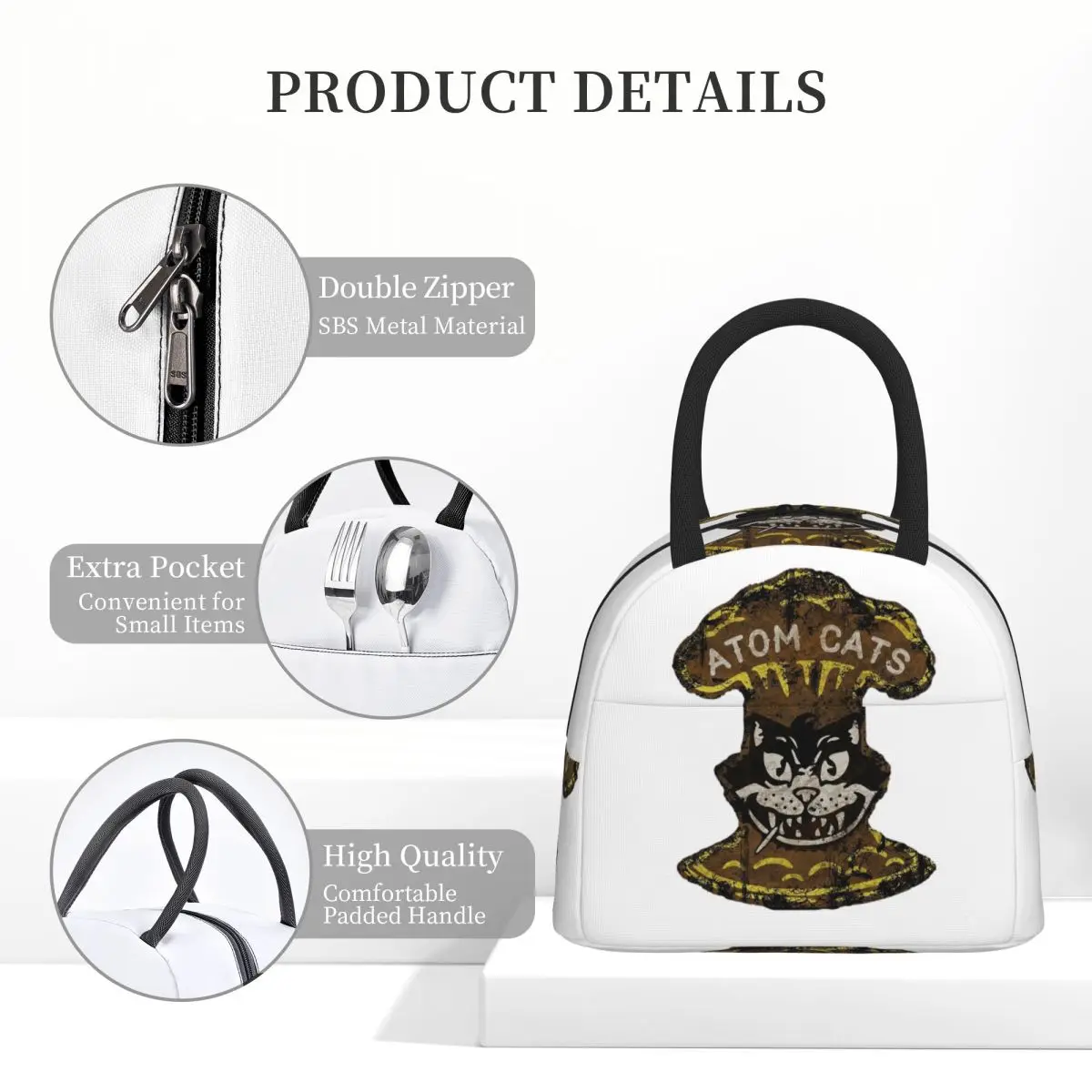أتوم القطط أكياس الغداء معزول بينتو صندوق المحمولة حقيبة الغداء قابلة لإعادة الاستخدام نزهة أكياس حقيبة حرارية للمرأة الأطفال مكتب #4