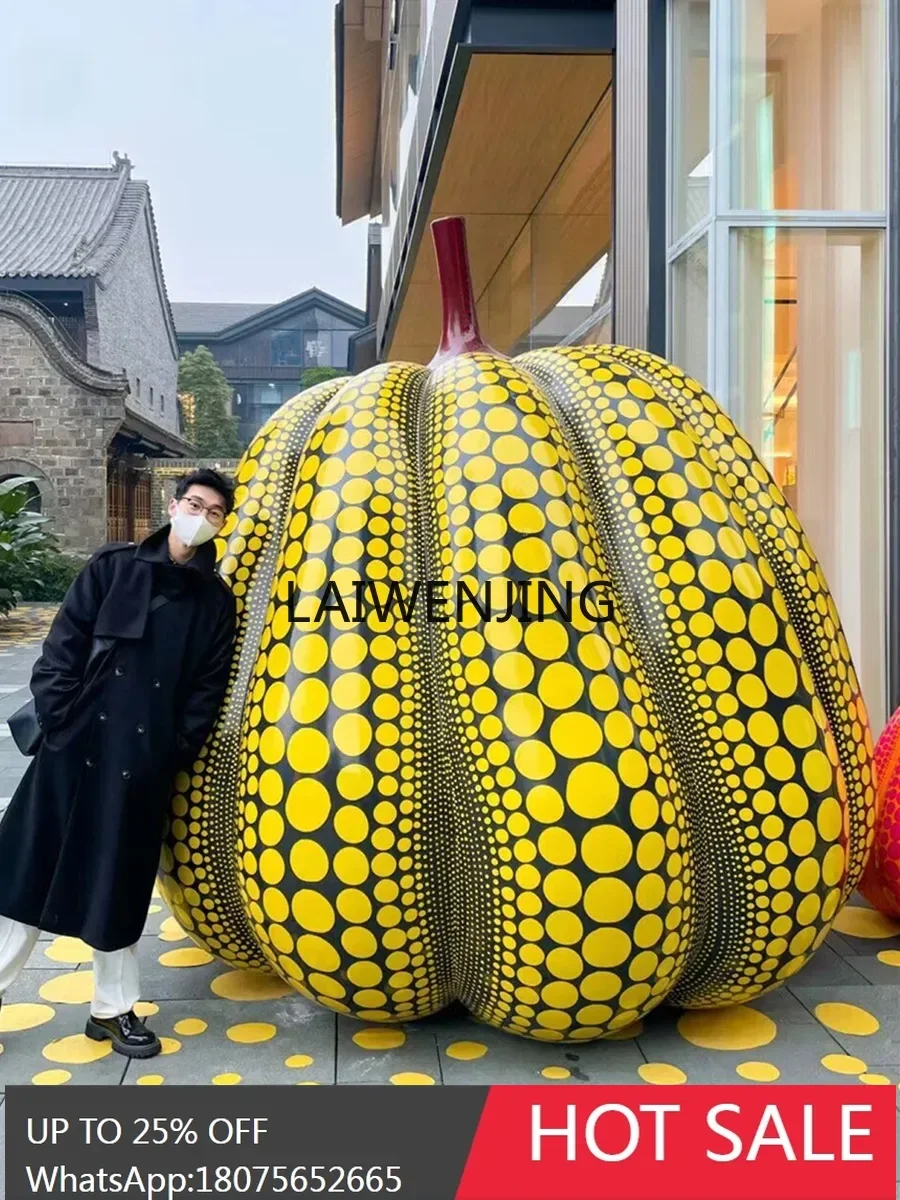

LYN polka dot pumpkin large ornament outdoor fiberglass sculpture garden landscape floor decoration