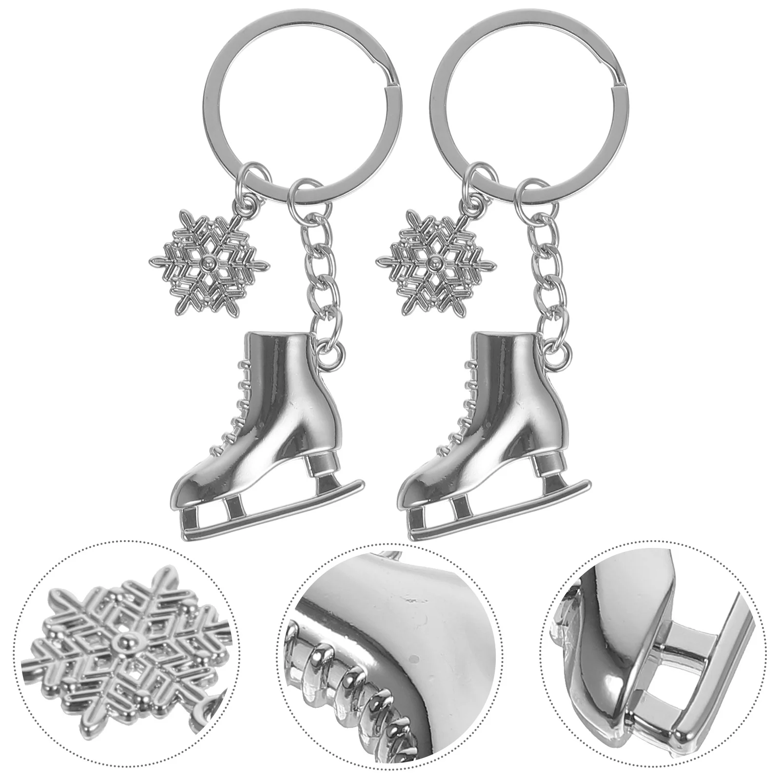 

3 PCS Shoe Keychain Ring Pendant Decorative Creative Bags 300X300X050CM Adorable Versatile Skating Shoes Silver Boot Miss