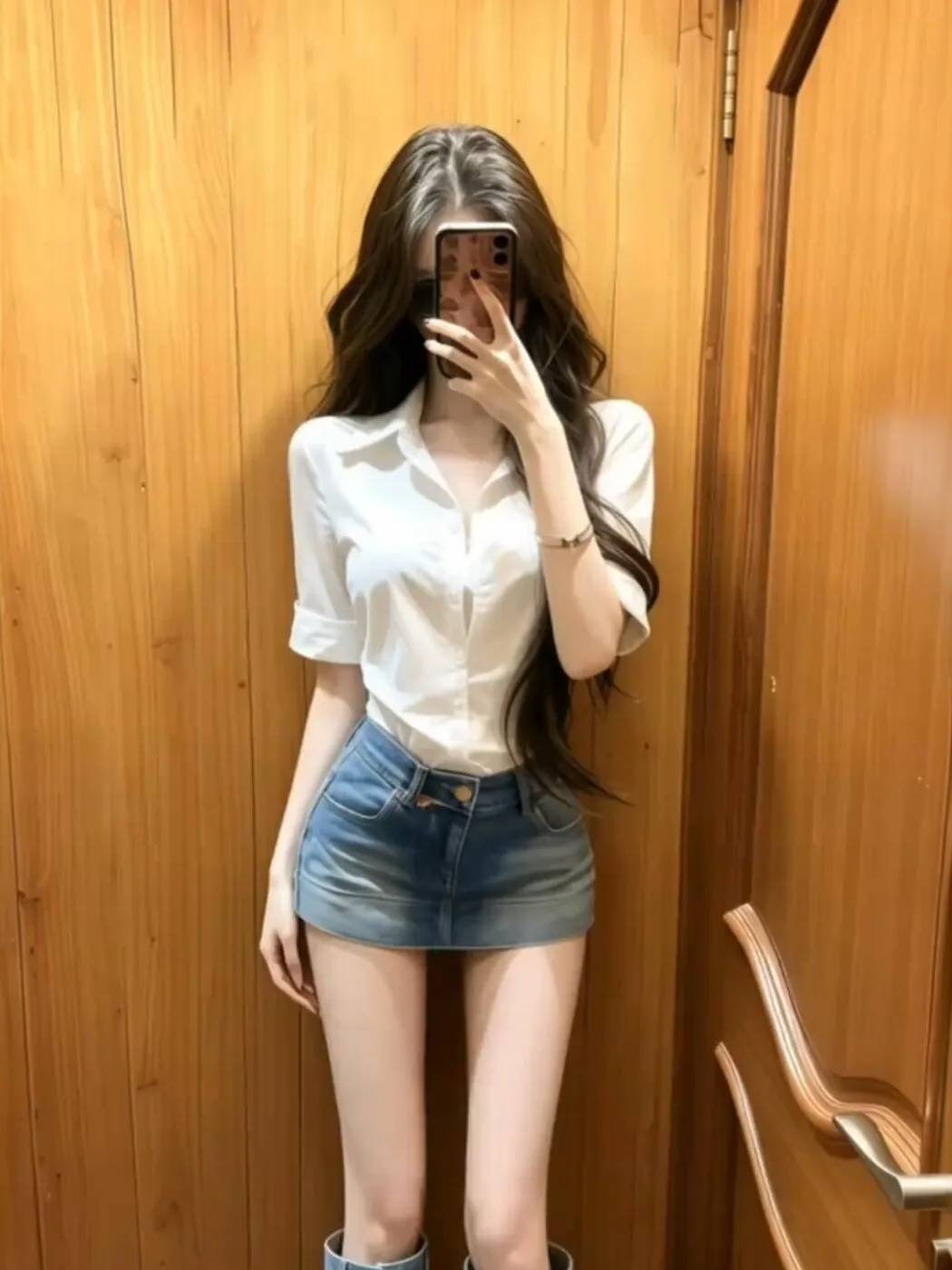 

White Collar Short Sleeve Shirt Women's Slim Fit Elegant Slimming Top French Style Button down Casual Summer New Arrival