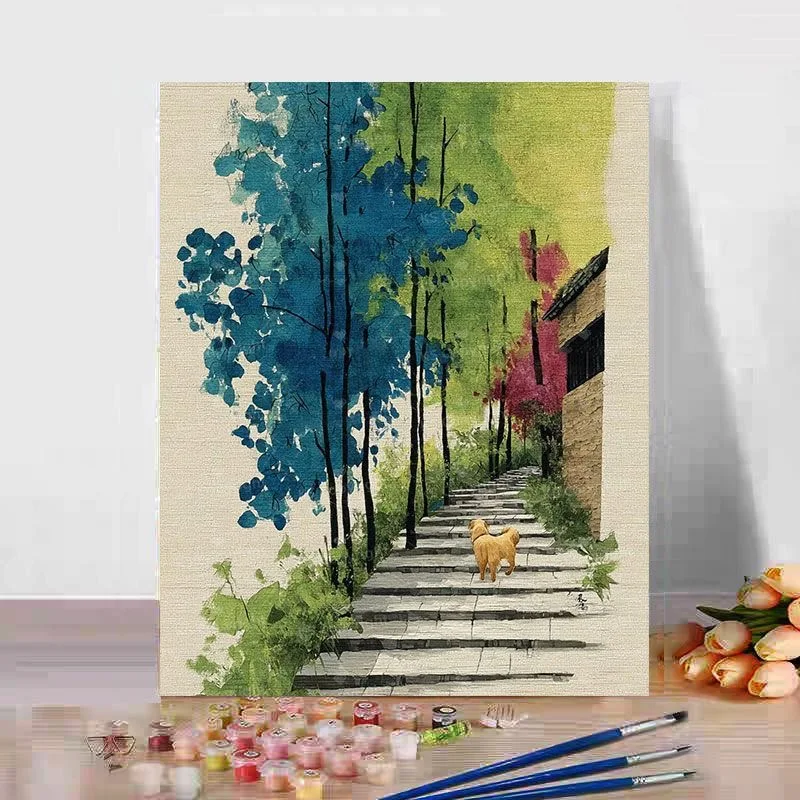 

1-0132 Abstract Sun and Moon Oil Painting Modern Artwork Home Decor Gift