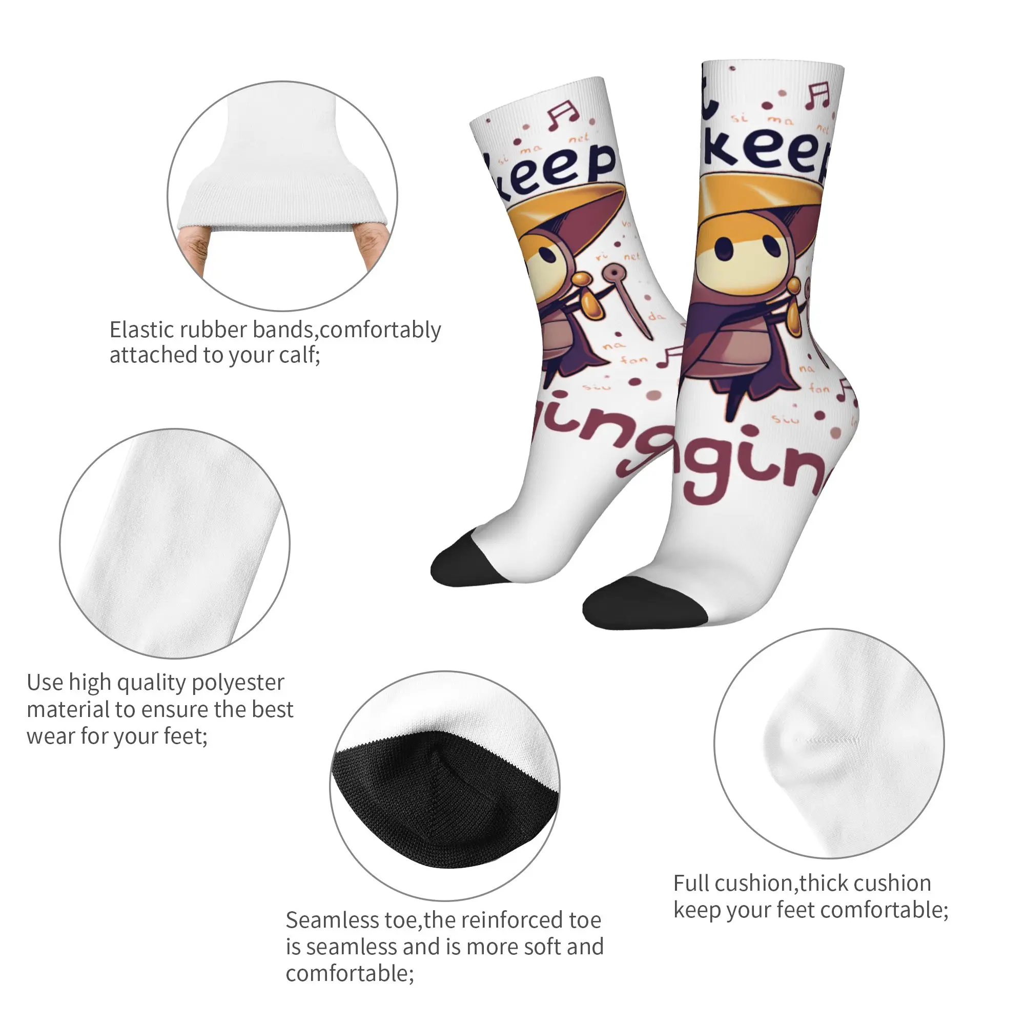 Hollow Knights Socks Men Women Polyester Funny Video Game Socks Harajuku Spring Summer Autumn Winter Middle Tube Socks Gift