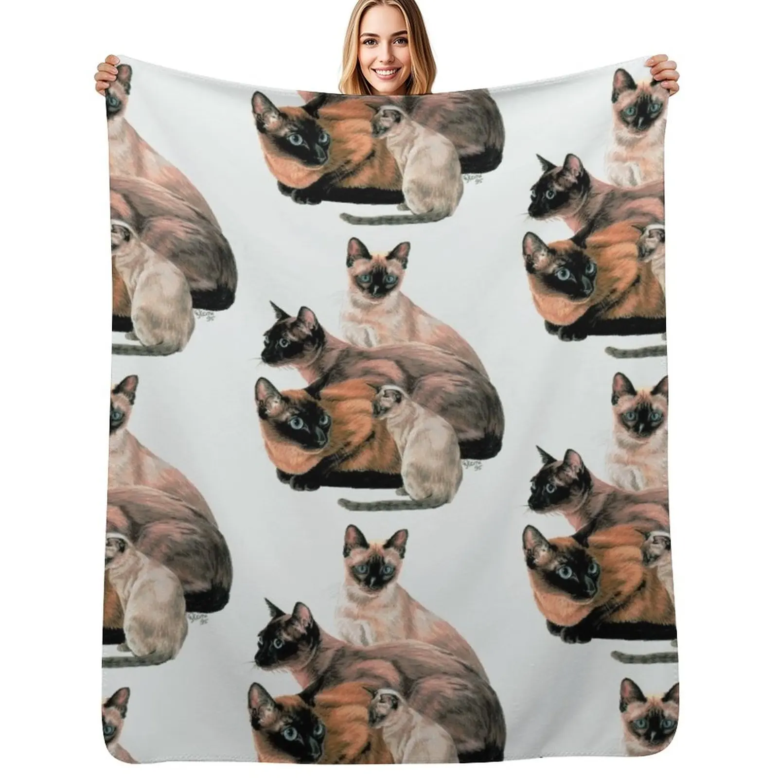 Tonkinese Assortment Throw Blanket Hair wednesday Nap Polar Kid'S heavy to sleep Blankets