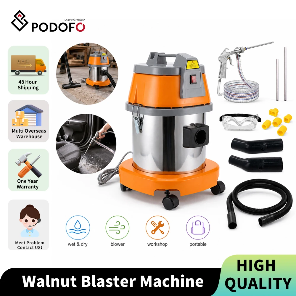 Machine de sablage à noix Podofo, Nettoyeur de dépôts de carbone pour soupapes et systèmes Valvetronic de moteur automobile, Machine de nettoyage par sablage à noix 220V, Outil de nettoyage par sablage à noix