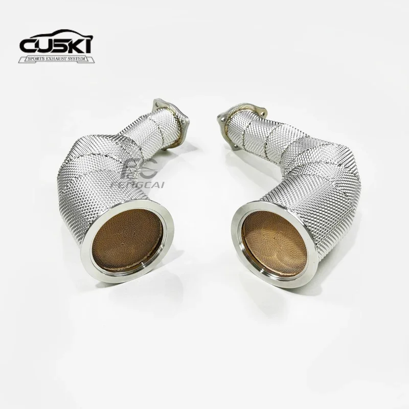 

Высококачественные автомобильные детали из нержавеющей стали, подходящие для Audi RS4 RS5 B9 2.9T 2019, с теплозащитным экраном, сливная труба выхлопной трубы