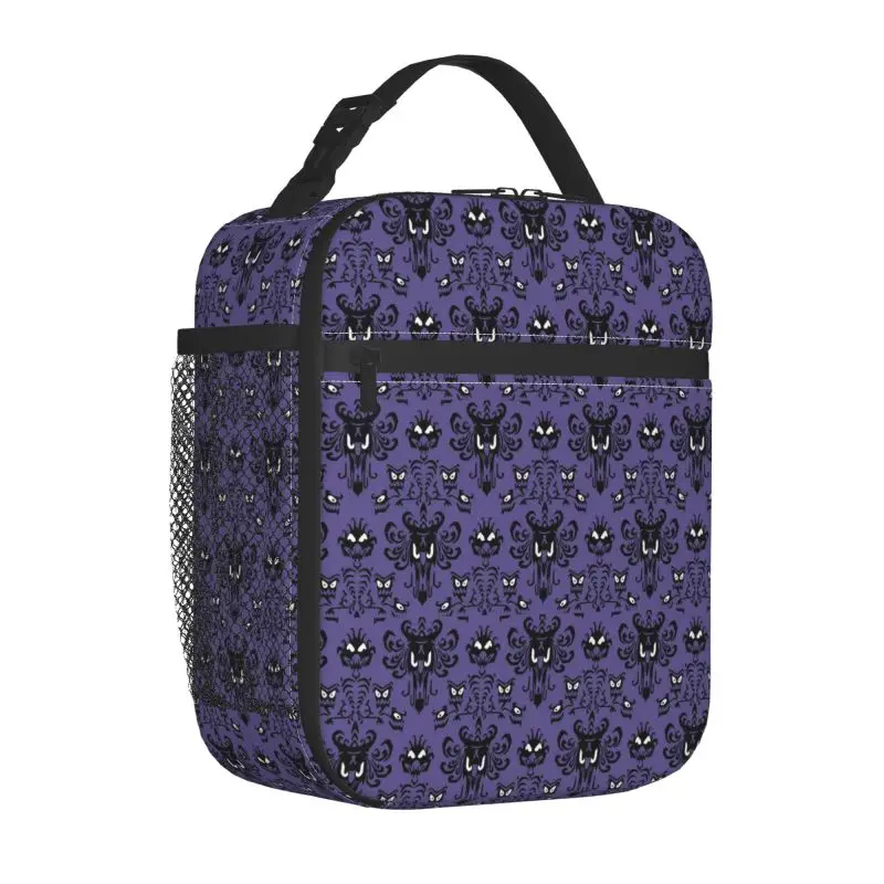 Happy Haunted Mansion Insulated Lunch Bag Women Portable Waterproof Oxford Thermal Lunch Box Food Bento Box for Work Picnic