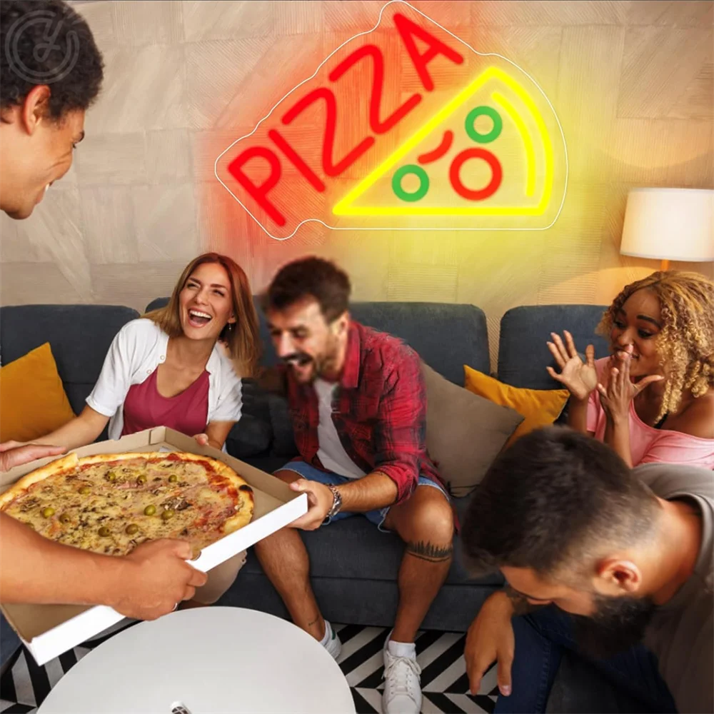 Pizza Neon Sign LED Light Pizza Shop Fast Food Restaurant Neon Indoor LED Lamp For Store Business Sign Wall Decoration Neon