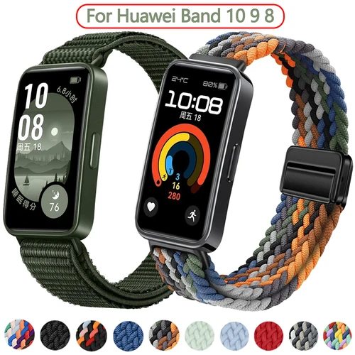 Pulsera de nailon para Huawei Band 10, pulsera deportiva transpirable para Huawei Band 8 9 10, accesorios de correa de reloj reemplazables