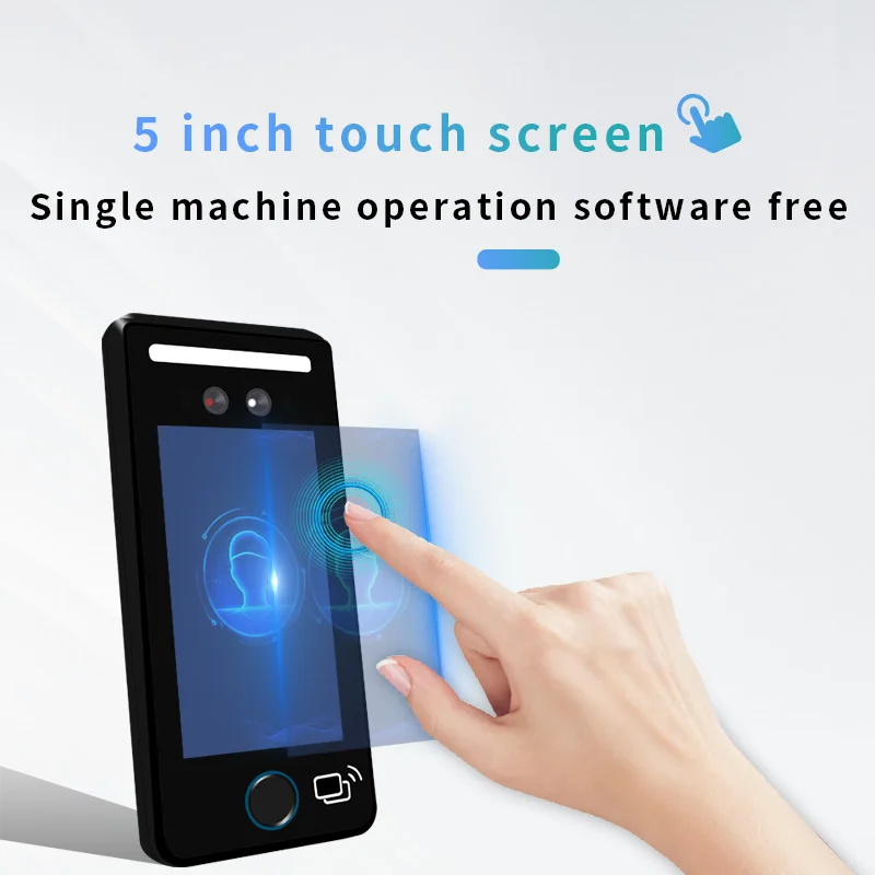 5 inch Fingerprint Face Recognition Employee Attendance Machine Cloud System RJ45 WIFI Access Control Unlock Facial Recognition