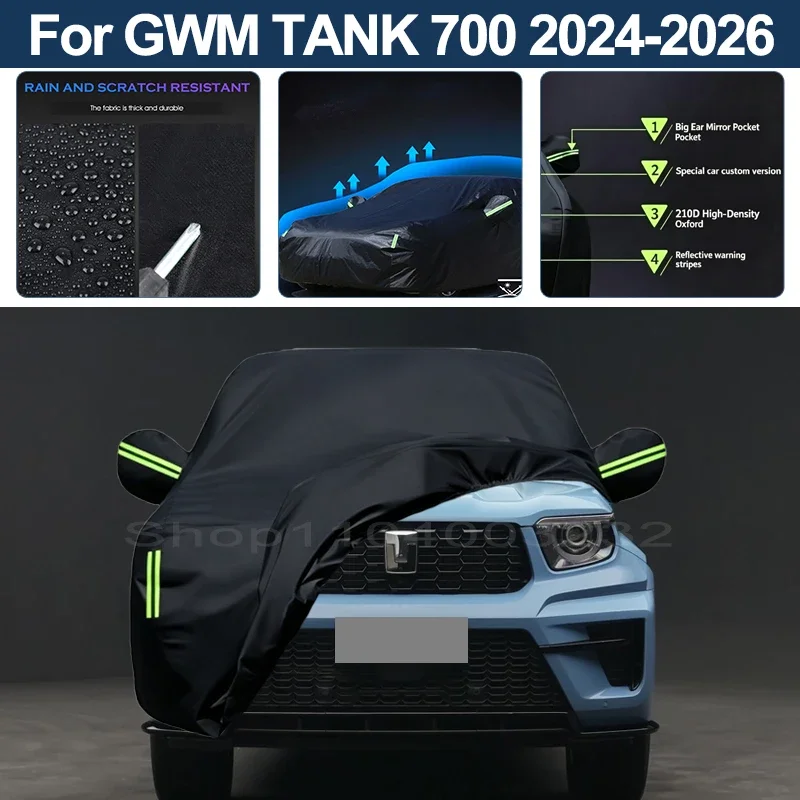 Auto Exterior Sun-Snow Protective Car Cover For GWM TANK 700 2024 2025 2026 Waterproof Dustproof Anti-UV Outdoor Cover