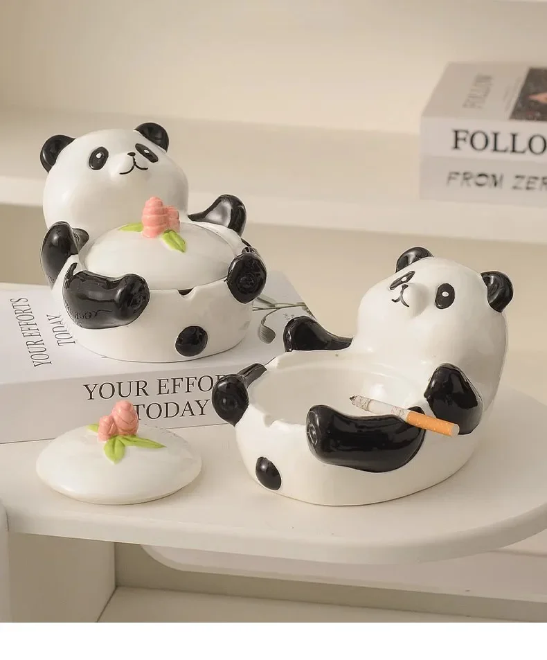 

Creative Panda Shaped Ceramic Ashtray Office Desk Decoration Smoking Accessories for Weed Portable Ashtray Gift for Boyfriend