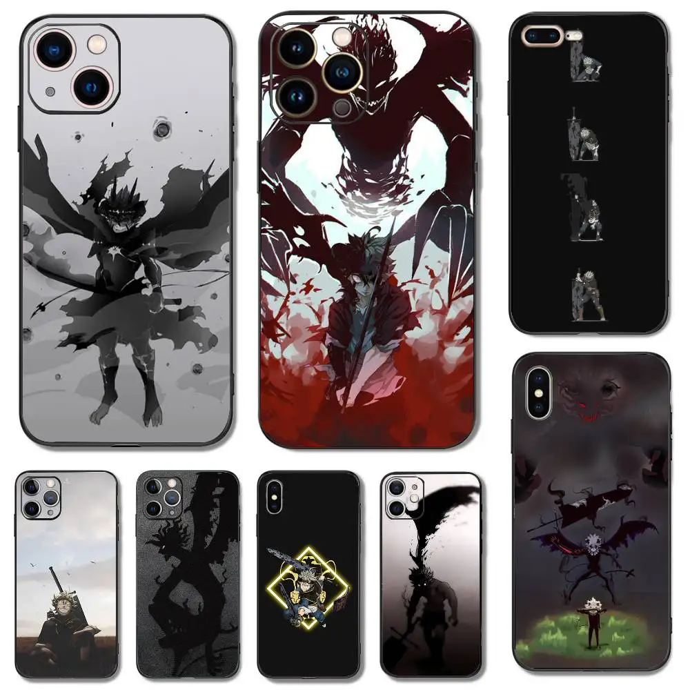 

Anime Black Clover Phone Case For iPhone 16,15,14,13,12,11,Pro,X,XS,Max,XR,Plus,Mini Soft Silicone Black Shockproof TPU