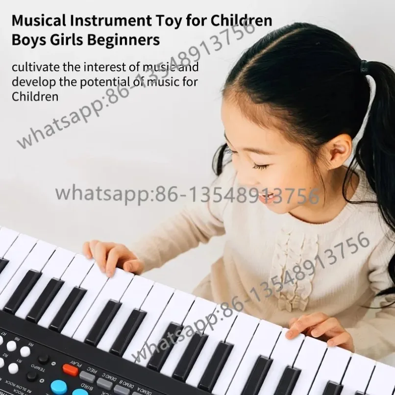 37 Key/49 Key USB Electronic Keyboard Keyboard Piano Digital Music Electronic Keyboard with Microphone Black