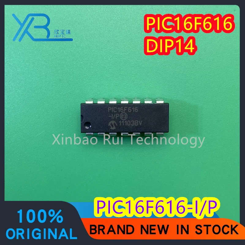 PIC16F616-I P PIC16F616-I PIC16F616 DIP14 Chip de microcontrolador, IC, 100% novo, importado, original, 5 pcs, 10 pcs