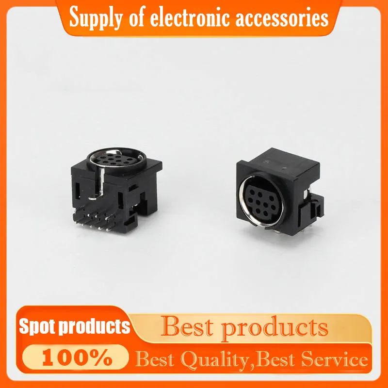 

MDC-9-16 S terminal socket MINI DIN9P female socket round head square socket 90-degree plug board 9-core terminal
