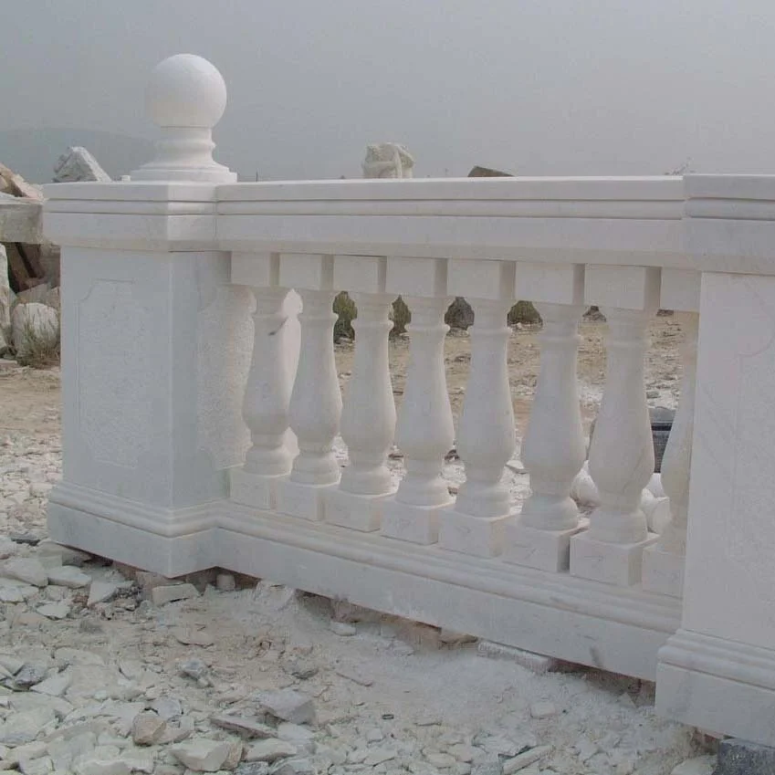 التخصيص الدرابزين الرخام الحجر الدرابزين الراقية ديكور المنزل درابزين الرخام الأبيض الرخام شرفة الدرابزين