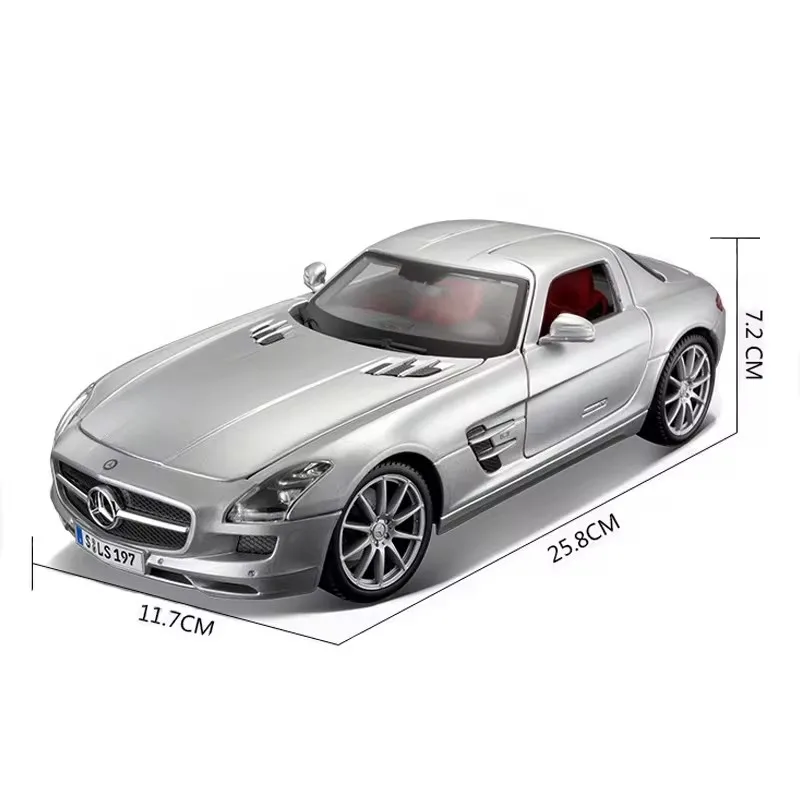 In Stock Maisto 1:18 Mercedes Benz SLS AMG Alloy Miniature Diecast Model Benz Sports Car Alloy Luxury Vehicle Toys Car Kids Gift