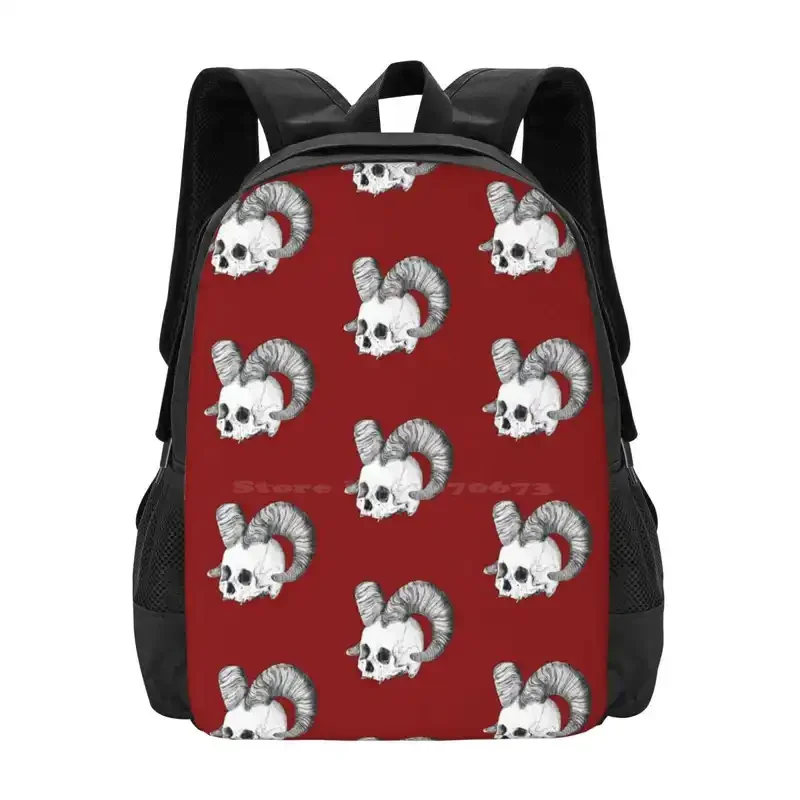 Demon Skull Blood Red Hot Sale Schoolbag Backpack Fashion Bags Demon Skull Devil Hell Death Dead Dark Fantasy Unholy Fear