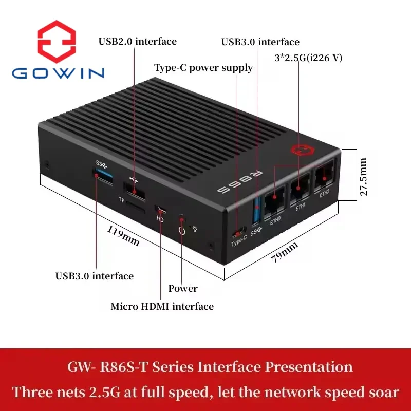 

R86S U1 U2 U3 U4 T1 T2 T3 T4 Mini N6005 N5105 ПК Хост Многоволоконный порт 2.5G 10G GW Мягкий маршрутизатор Маршрутизация