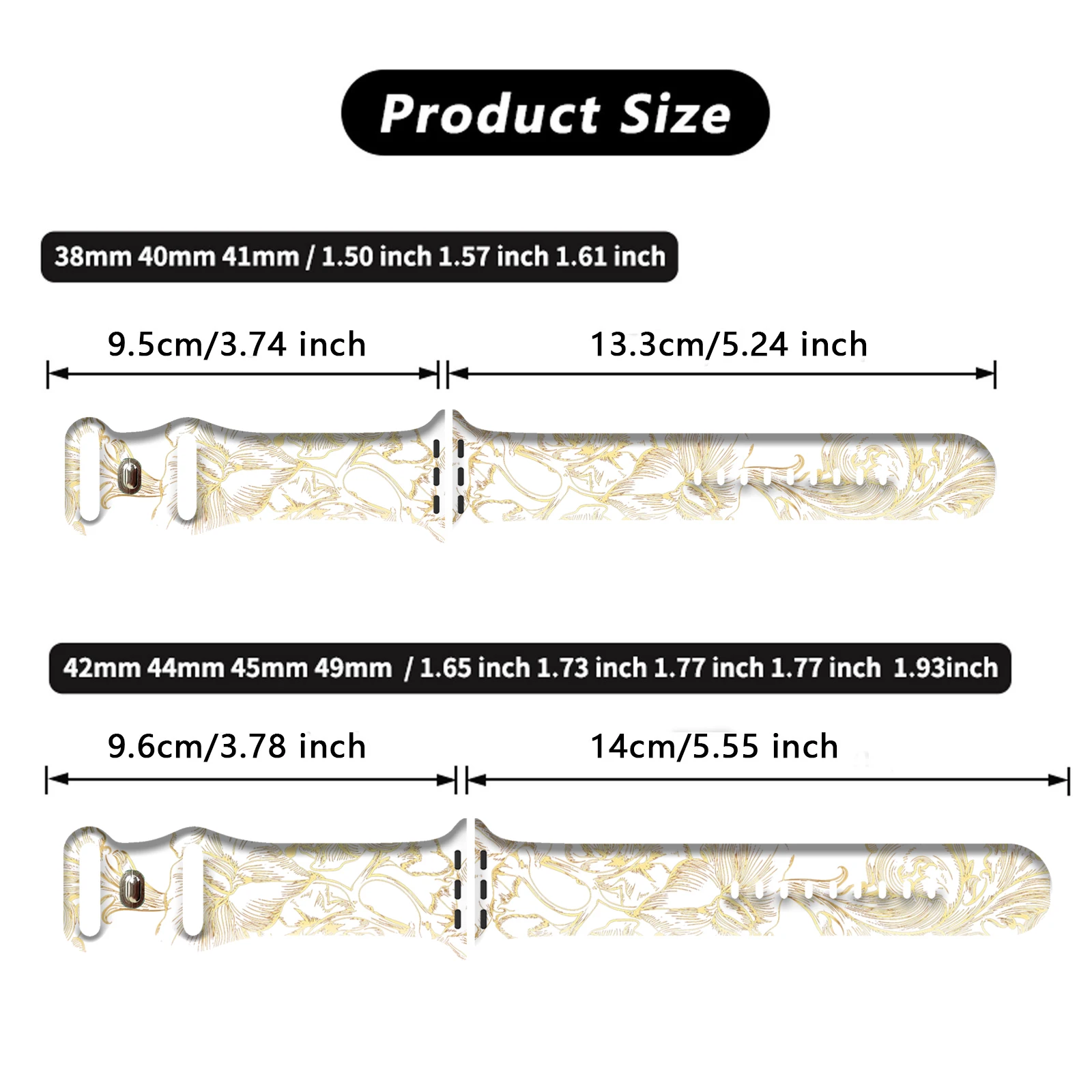 For Apple Watch Series 10/9/8/7/SE - Innovative Ink Wash Print Band, Unique Niche Soft Silicone Replacement Strap 45mm 44mm 42mm